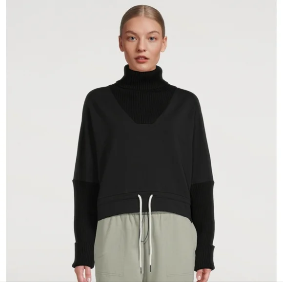 Varley Britannia Turtleneck Sweatshirt In Black Size S - Picture 3 of 9